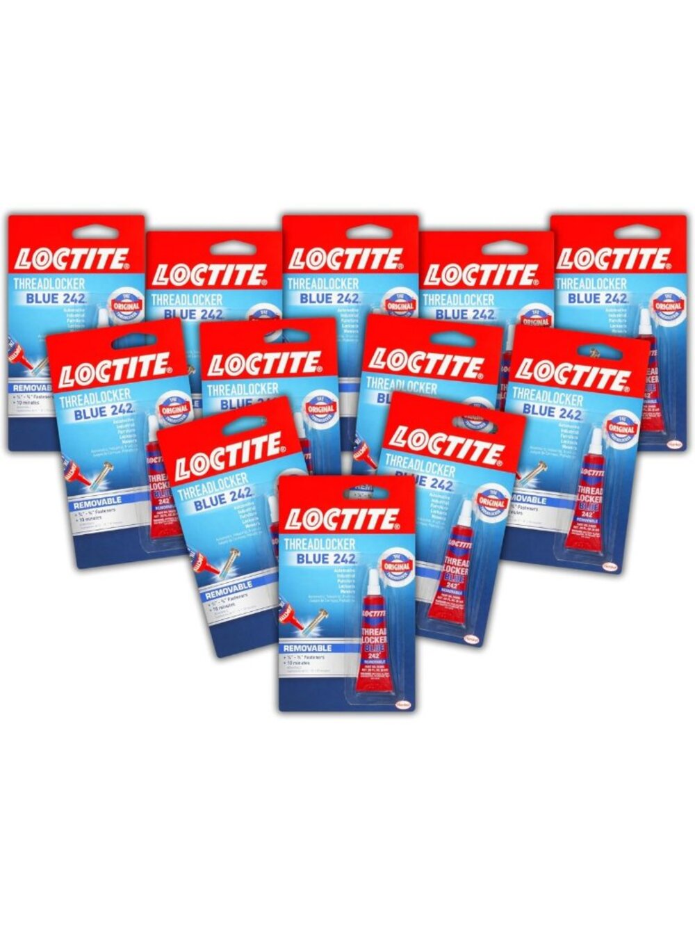 Removable Thread Lock Glue for Nuts & Bolts - Medium Strength, 6ml, 12 Pack